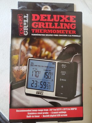 Expert Grill Deluxe Grilling Thermometer Digital LCD Screen 