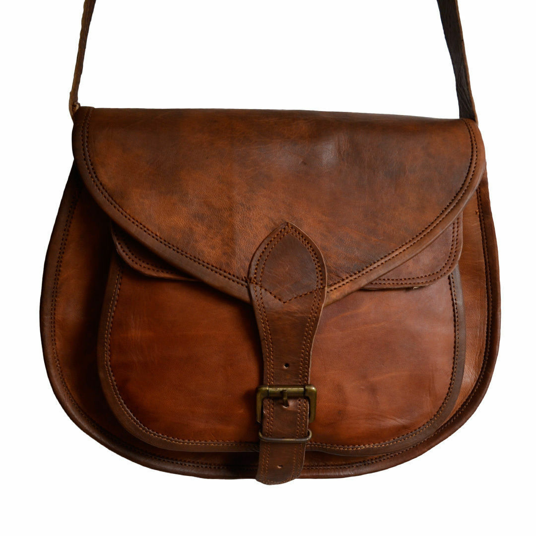 Genuine Leather Hobo Bag For Women – Handmade Vintage Satchel, Top Handle & Shoulder Strap, 12.2x9.4x5.1 Inches - View #2
