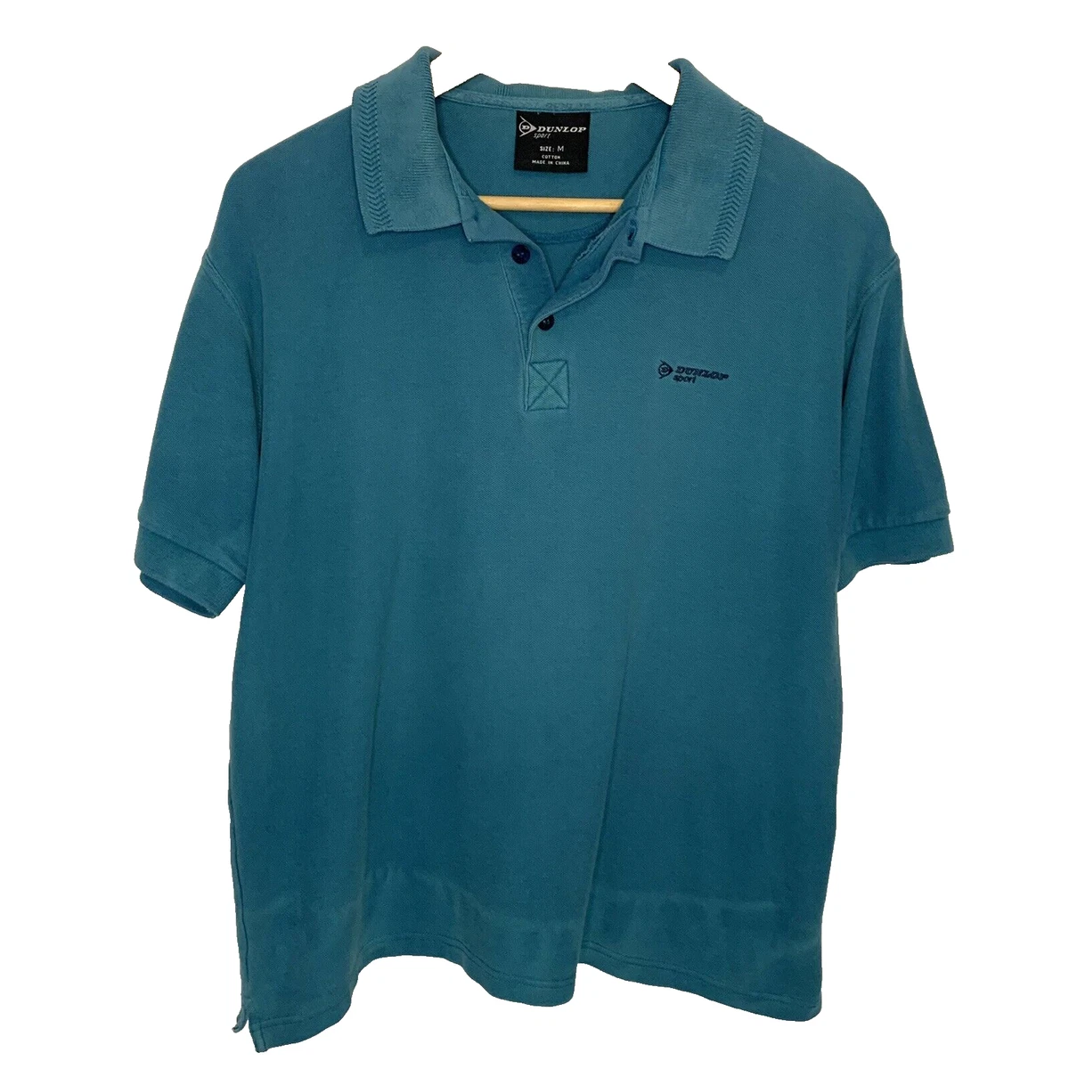 T-shirt Homme Dunlop - Bleu Col V - Taille M - Coton - Occasion Très Bon état