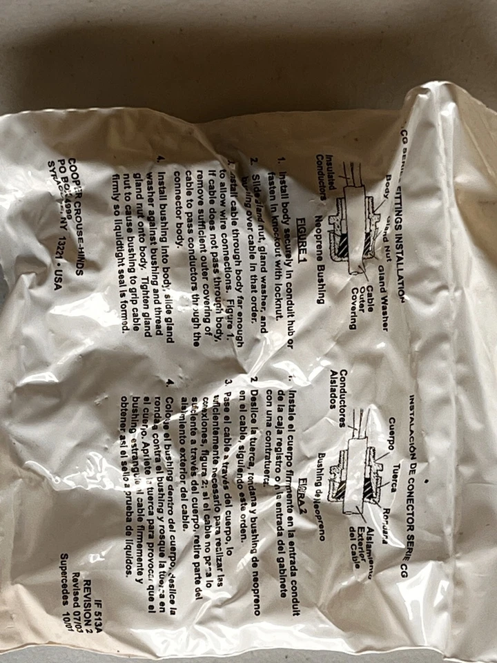 22ea EATON/CROUSE HINDS CGB114 SA STRAIGHT BODY MALE THREAD 1/2" CABLE CONECTOR - Image 4 of 4