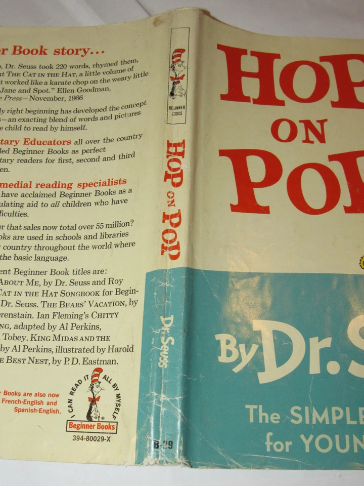 VINTAGE 1963 DR. SEUSS BOOK 'HOP ON POP'! FIRST/1st EDITION WITH DJ! HARD COVER! - Image 4 of 4