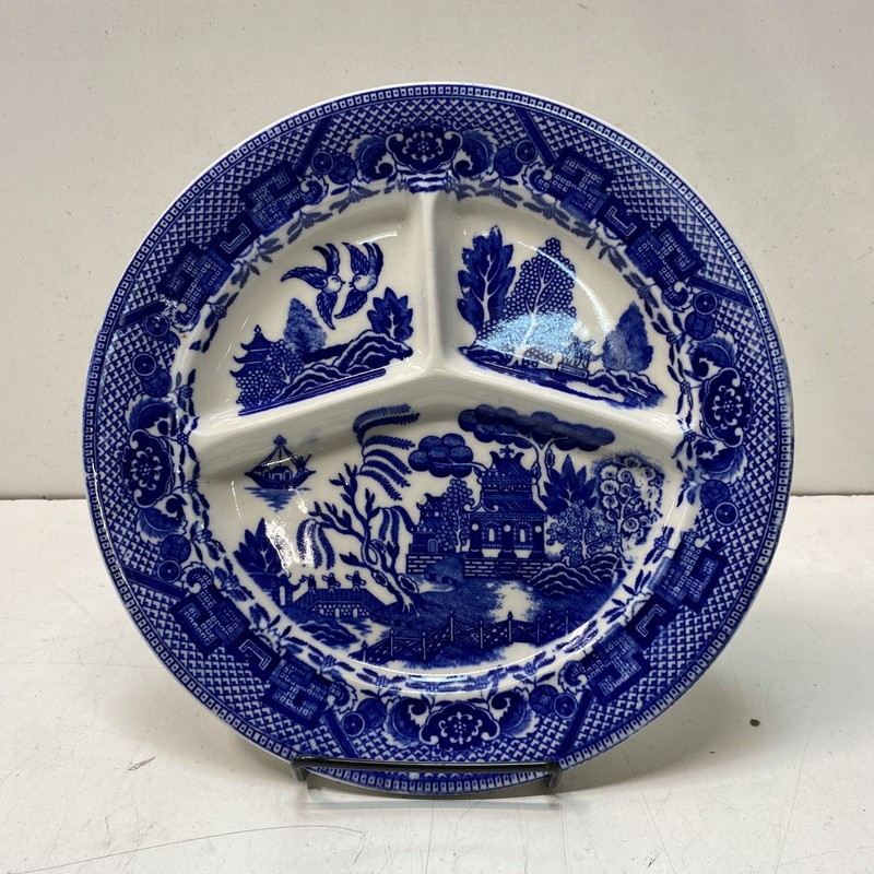 Japan Blue Willow Pattern Divided Grill Dinnerware Tableware Plate