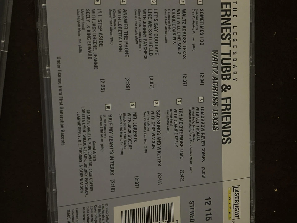 Vintage Ernest Tubb CD Lot 2 Waltz Across Texas Friends & Country Hall of Fame — 第 2/2 张图片