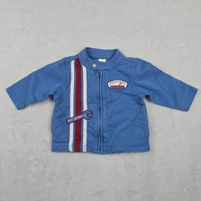 Old Navy Infant Baby Size 3-6 Months Racing Pit Crew Blue Full Zip Jacket