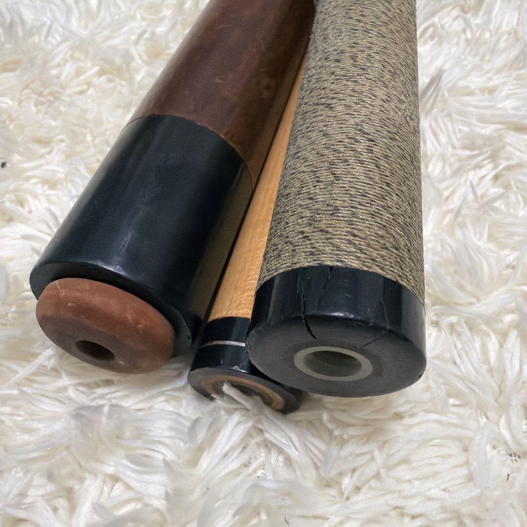 Rare Huebler cue, USA-made, 3-piece billiard cue, linen-wrapped
