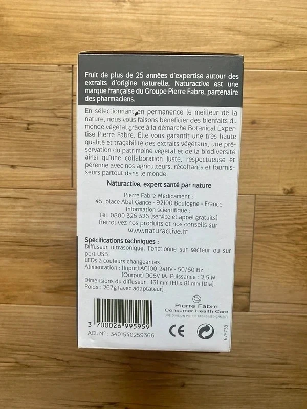 Diffuseur huiles essentielles neuf Naturactive Irisea LED USB
