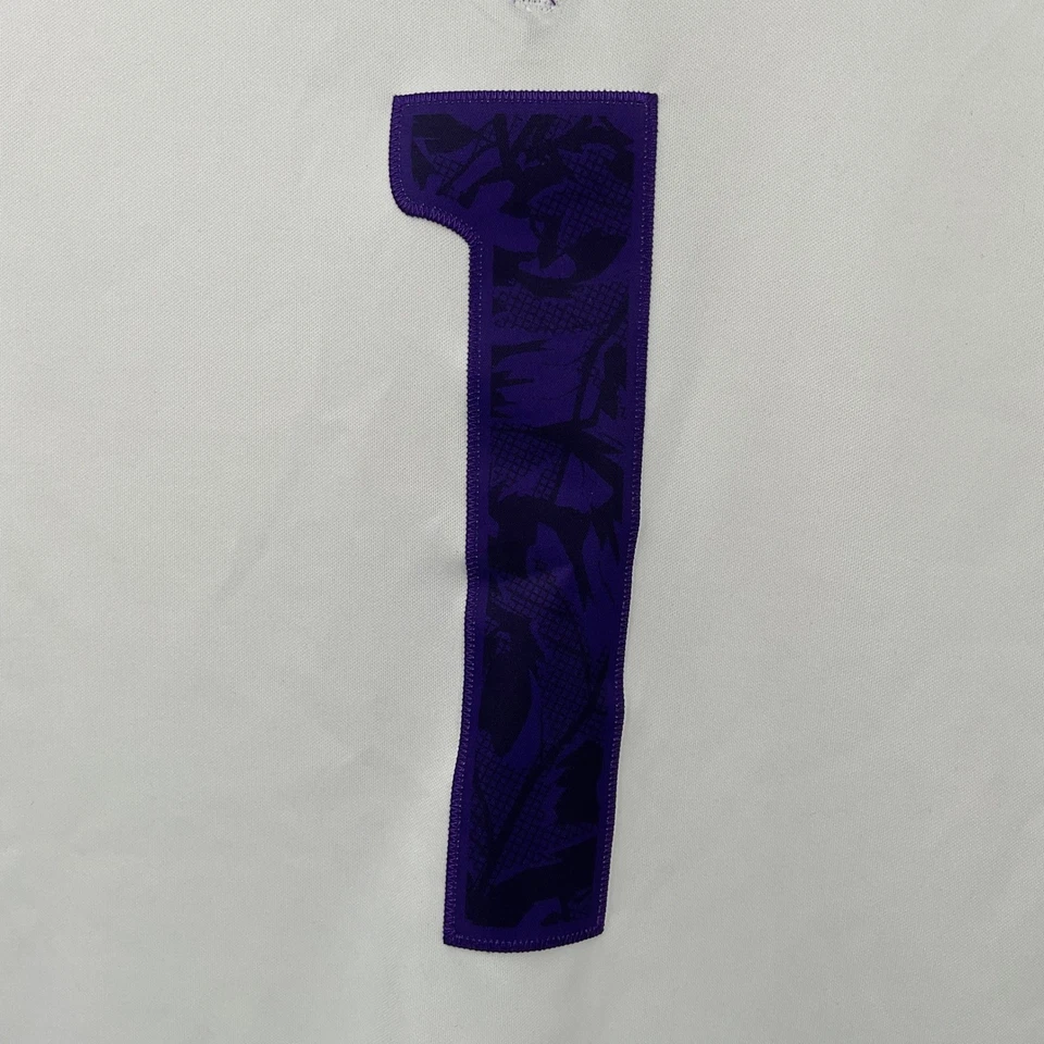 Nike LSU Tigers #1 Jersey White Purple Gold Youth Size M Football - Image 3 of 4