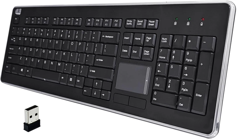 5 x Adesso WKB-4400UB Wireless Desktop Touchpad Keyboard - 2.4GHz RF Wireless - Image 2 of 4