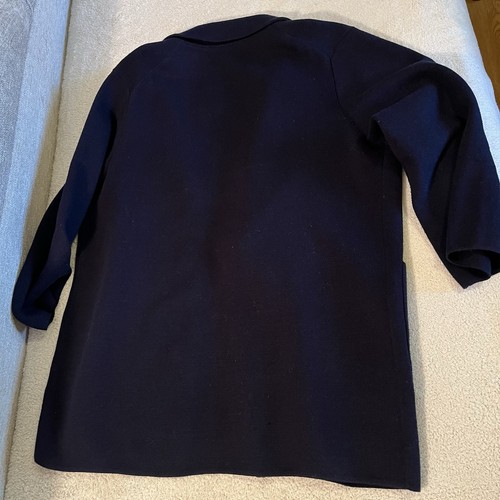 Quince Knit Blazer Med Navy Open Front 3/4 Sleeves Pockets 100% Organic Cotton - Picture 4 of 8