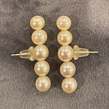 Akoya Pearl Earrings 5mm+ 14K White Gold WGK14 2.9g JGRL Certified Japan