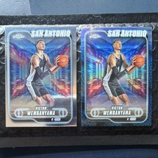 Topps Chrome Victor Wembanyama San Antonio 2023-24 Basketball Card Lot 2 Cards
