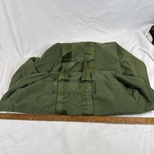 Vintage US Military Canvas Duffle Bag Olive Green Army Issue Bag Flyers Sage