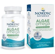 Nordic Naturals Algae Omega Supplement - 120 Softgels - Exp 6/27