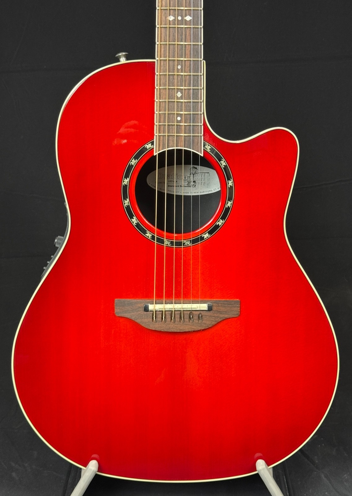 Ovation Balladeer 1771 LX Ruby Red Electro Acoustic Guitar USA Case Pro Setup