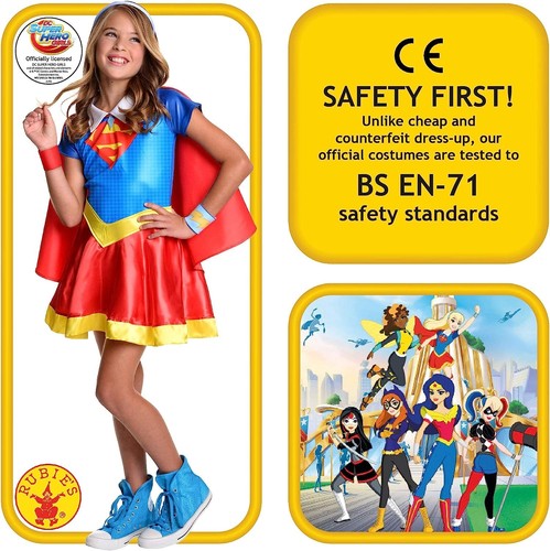 Rubie's Official DC Super Hero Girl's Supergirl Costume, Kids Fancy Dress - Picture 3 of 9