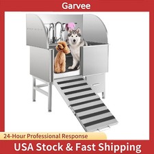 Faucet Sprayer & Drain Kit Included Stainless Steel Dog Washing Station, Anti-Le