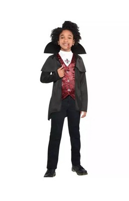 Dark Count Child Boys Medium 8 - 10 Dracula Vampire Costume Halloween