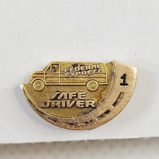 Fedex 1 Year Safe Driver Lapel Pin 10kt Solid Gold EMB CTO 1.9 Gram Vtg