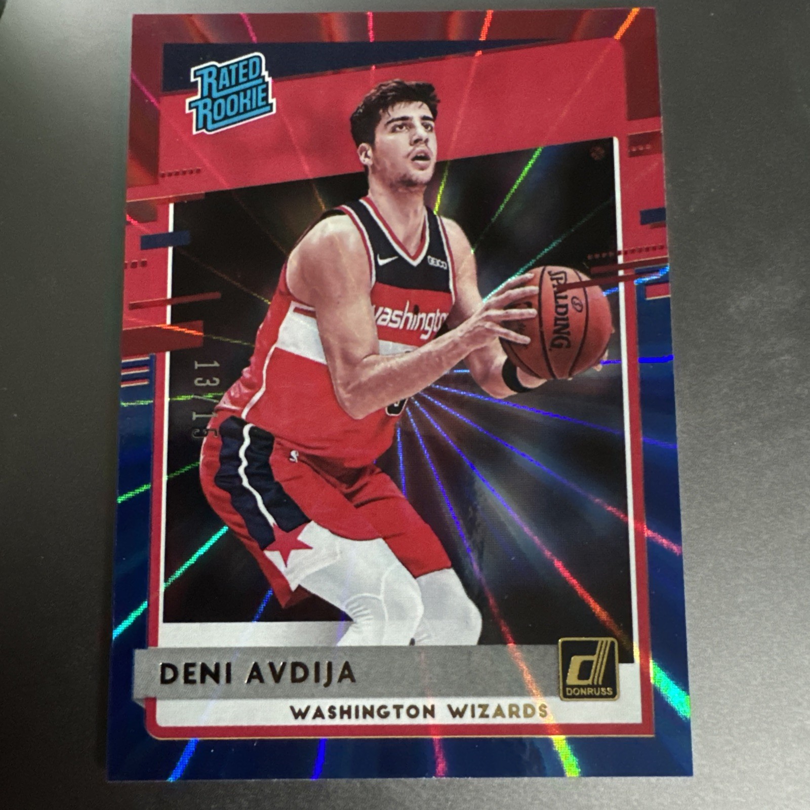 2020-21 Donruss Red Blue Laser Rated Rookie /15 Deni Avdija (clean) 🔥🔥🔥