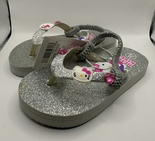 Girls Hello Kitty Sandals Silver 7 8 Toddler NWT