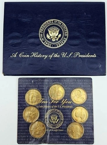 1997 READERS DIGEST A COIN HISTORY Of The U.S. PRESIDENTS Solid Brass SET OF 48 - Picture 1 of 8