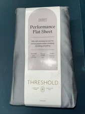 Queen 400 Thread Count Performance Flat Sheet Classic Gray - Threshold: Cotton