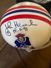 John Hannah and Andre Tippett auto mini throwback helmet