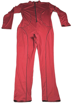 Unbranded 1/4 Zip Bodysuit/Catsuit Women XXL Maroon/Black Stitch/Zip Cosplay?