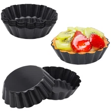 8PCS Egg Tart Molds 3-Inch Pans Nonstick Mini Pie Pans, Fluted Quiche for Pie