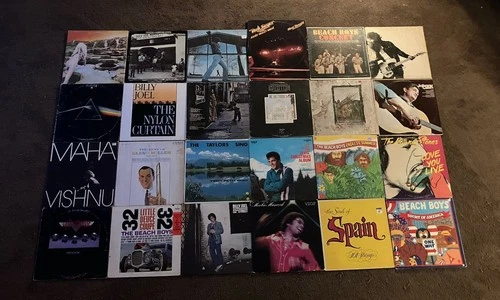 Vintage 25 Record Jackets ONLY Rock, Pop, Beach Boys Billy Joel Led Zeppelin