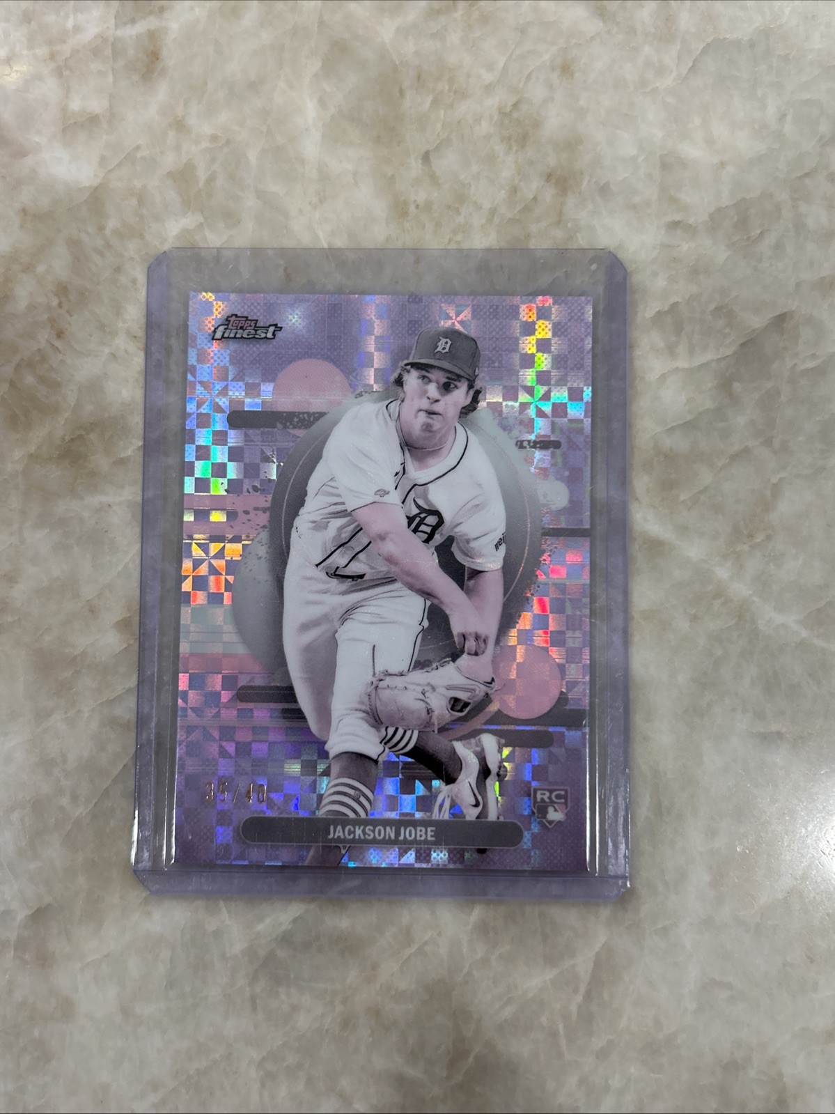2025 Topps Finest - Jackson Jobe #174 Pearl Refractor /40 (RC) - Detroit Tigers