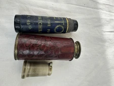 Vintage Mini Telescopes Lot 3 Brass Leather Eton New York Ivory Celluloid Viewer