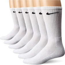 Nike Everyday Dri-FIT Crew Socks 3 Pair White Cushioned Unisex