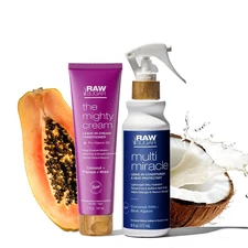 RAW SUGAR Leave In Conditioner Duo, Multi-Miracle Hair Mist and The Mighty Cream