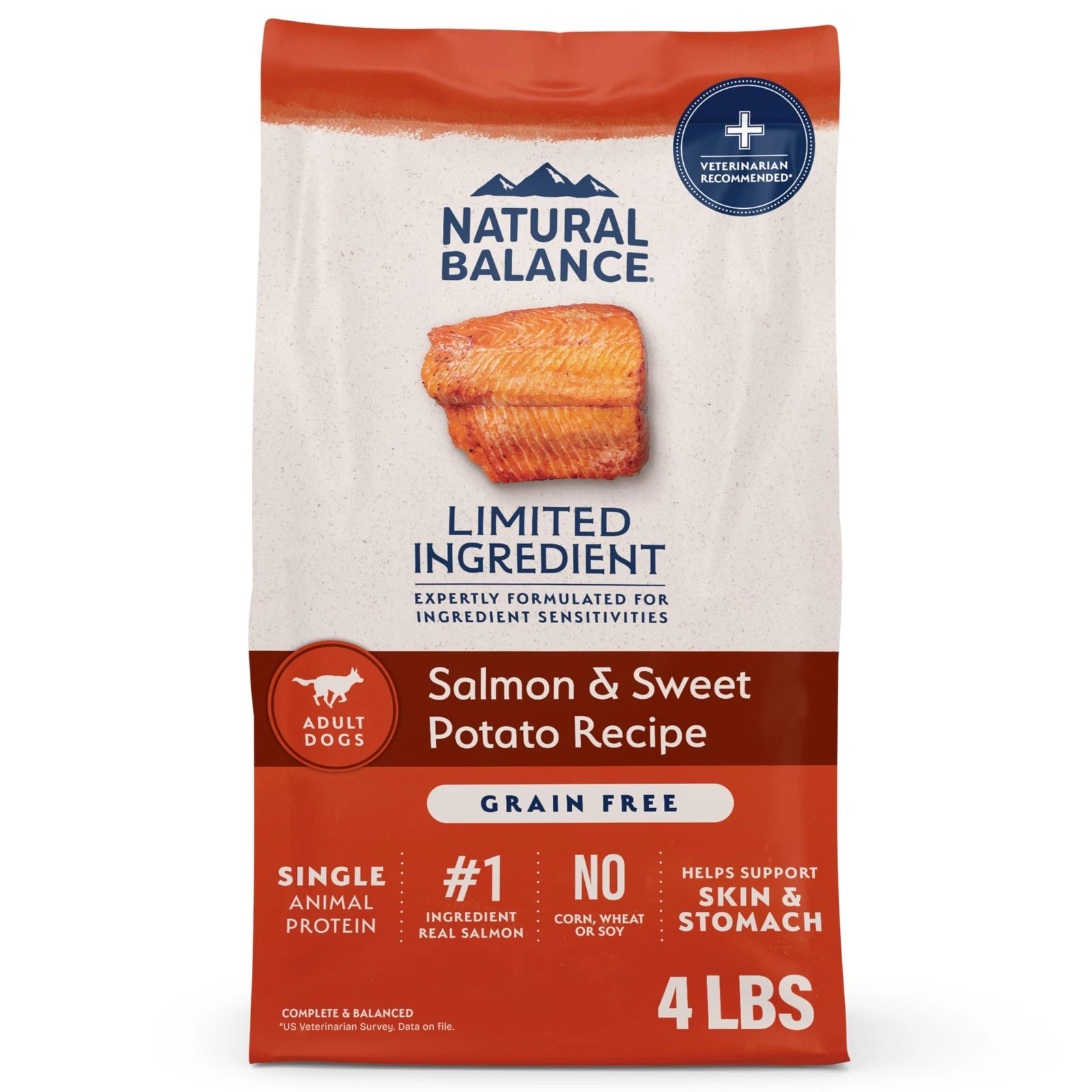 Natural Balance Salmon Sweet Potato Grain Free Dog Food 4 Pound Bag