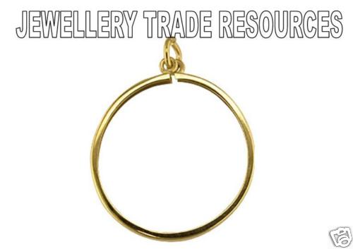 HALF SOVEREIGN 9ct YELLOW GOLD PENDANT COIN MOUNT 1//2