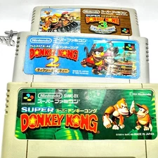 Super Donkey Kong 1 2 3  SHVC Dixie Diddy SNES retro games Japan sfc 16-bit VTG