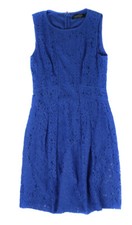 Lauren Ralph Lauren Women's Hydro Blue Lace Lined Dress Ret $154 New