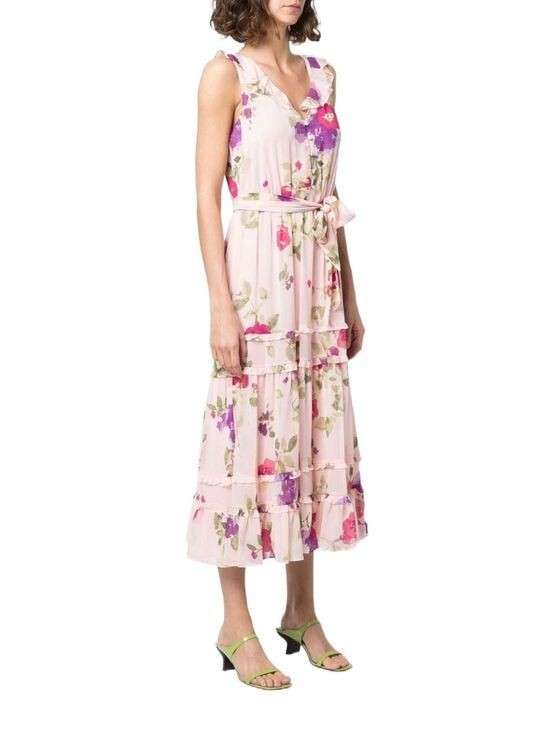 ralph lauren pink floral dress White Floral Printed Dress