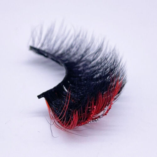 2pc 20mm 3D Colored Lashes Glitter Mink False Eyelashes Fluffy 5D Extension Lash - Picture 36 of 131