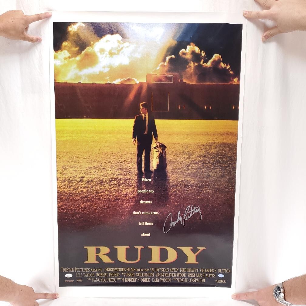 Rudy Ruettiger Autographed Signed "Rudy" Movie Poster - JSA Authenticated (PB1027788) 