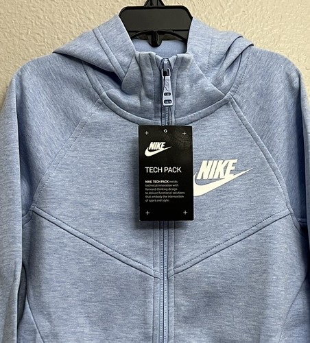 Nike Sportswear Tech Fleece Hoodie Jacket Girls Size Small 845616 450 Youth New - Picture 2 of 7