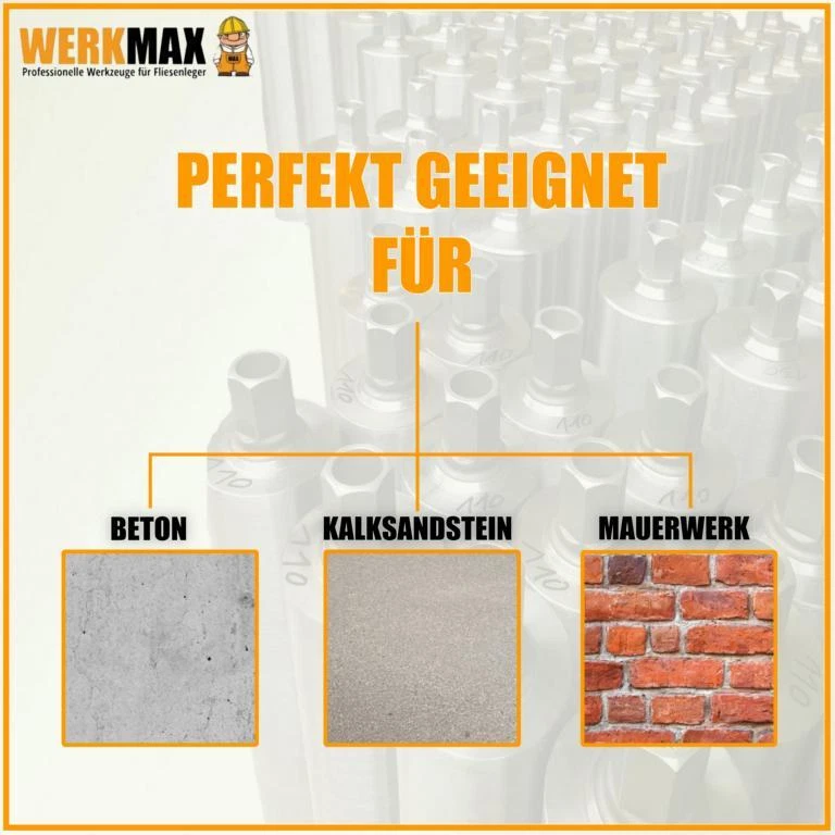 Tazza Diamantata Premium Nass-Trocken Punta da Trapano 42 - 300 MM Corona per - Immagine 3 di 4