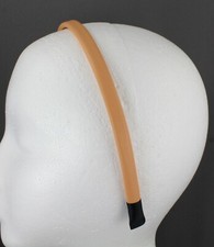 Orange headband faux leather hair band headband skinny thin narrow 3/8" wide