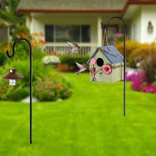 2Stk Schäferhaken 1m 1.5m hirtenstab Metall Gartenstab mit Haken Laternenstab