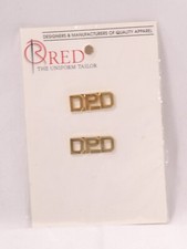 GALLS/RTUT 3/8" DPD Letter Collar Brass Rank Insignia Gold Finish Sheriff PIN