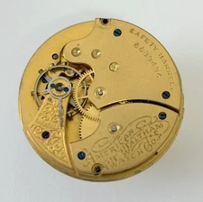 Waltham Grade J Pocket Watch Part Movement Balance Fork Spring Bridge Dial