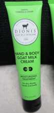 DIONIS GOAT MILK HAND BODY CREAM - LEMON VERBENA CREAM - 3.3 OZ - NEW