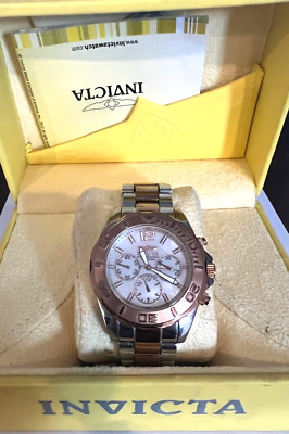 Invicta Men's Two Tone Mechanical Chronograph Wristwatch w/ Box #4732