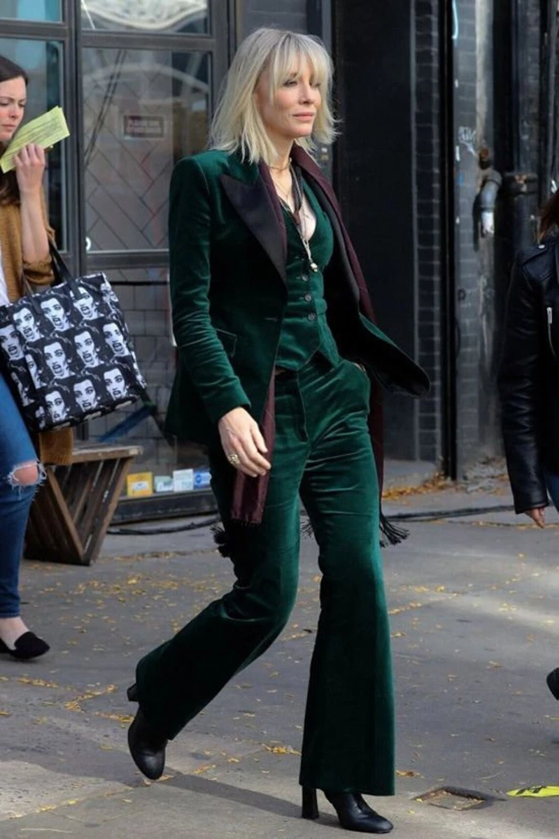 Ladies green deals velvet suit